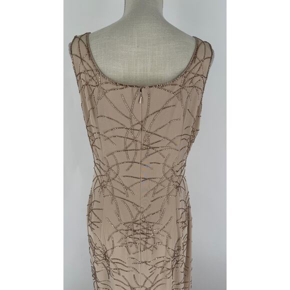 Macis Vintage Beaded Formal Evening Sleeveless Maxi Dress Womens 12 - Picture 4 of 10
